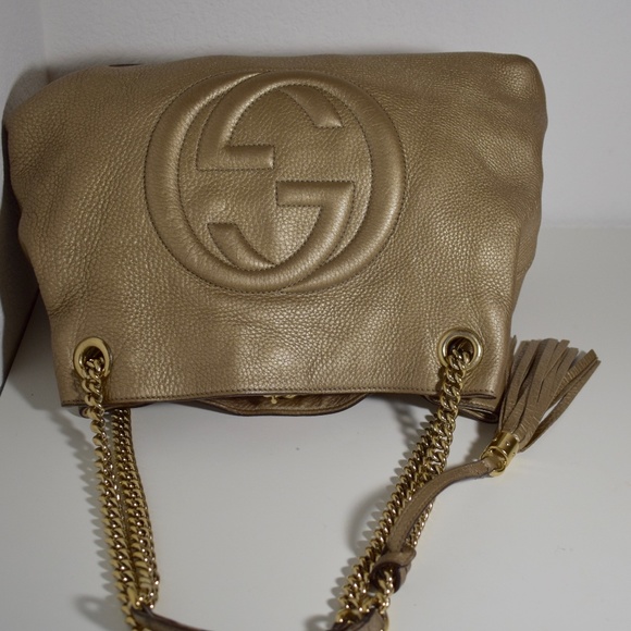 | GUCCI | Metallic | Pebbled- Calfskin| Medium Bag - Picture 6 of 16